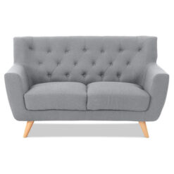 Dinis Fabric Sofa, 2 Seater, Light Grey