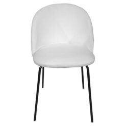 Dorien Fabric Dining Chair, White / Black