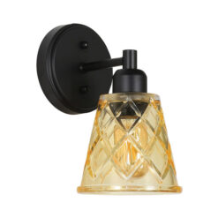 Dram Glass & Metal Wall Light, Amber