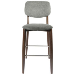 Durafurn Atlanta Rectella Commercial Grade Bar Stool, Fabric Back & Seat, Dark Grey / Wenge