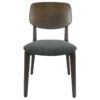 Durafurn Atlanta Rectella Commercial Grade Dining Chair, Timber Back & Fabric Seat, Dark Grey / Wenge