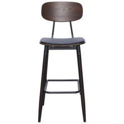 Durafurn Austin Commercial Grade Timber & Steel Bar Stool, Vinyl Seat, Wenge