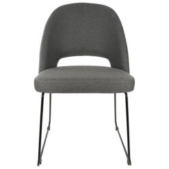 Durafurn Semifreddo Commercial Grade Fabric Dining Chair, Metal Sled Leg, Anthracite