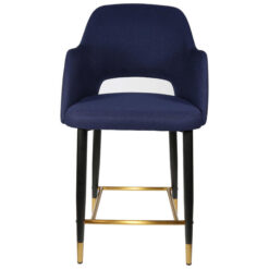 Durafurn Sorbet Commercial Grade Fabric Counter Stool, Metal Leg, Navy