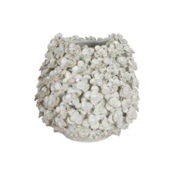 Ella Plum Bossom Ceramic Vase, Small, White