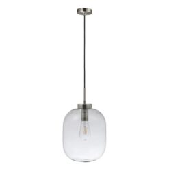 Flaunt Glass Pendant Light, Satin Chrome / Clear