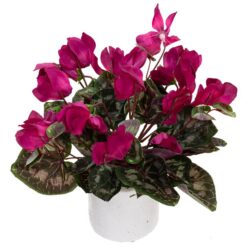 Glamorous Fusion Potted Artificial Cycalmen, 34cm, Fuchsia Flower