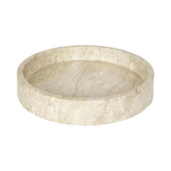Hale Marble Round Tray, Large, Cream