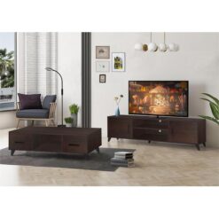 Hana TV Unit & Coffee Table Set, 149/118cm, Walnut