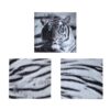 Just Home Set of 3 Printed Blue Eyes Stripes Tiger Wall Canvas