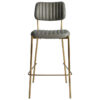 Kansas Commercial Grade Pelle Fabric & Stainess Steel Bar Stool, Sage / Brass