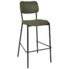 Kansas Commercial Grade Pelle Fabric & Steel Bar Stool, Sage / Black