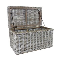 Knollsea Rattan Storage Trunk, 80cm, Grey Wash