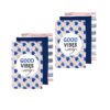 Ladelle Set of 6 Arise Good Vibes Tea Towels Blue