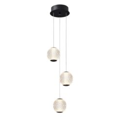 Langdon LED Cluster Pendant Light, 3 Light, 5000K, Black