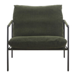 Layton Fabric & Metal Armchair, Green