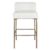 Leon Fabric & Metal Kitchen Stool, Oatmeal / Antique Gold