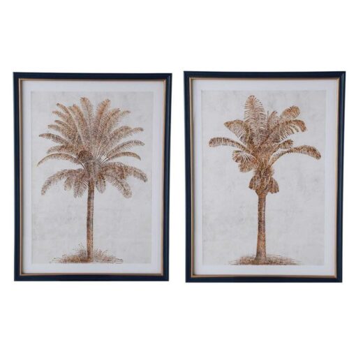 "Luxe Golden Palms" 2 Piece Framed Wall Art Print Set, 120cm
