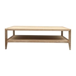 Mauvoisin Oak Timber Coffee Table, 140cm, Lime Washed Oak