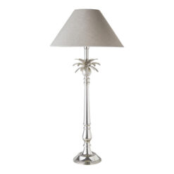 Milton Metal Base Table Lamp, Nickel / Beige