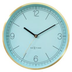 NeXtime Bolero Metal Frame Round Wall Clock, 25cm, Turquoise