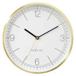 NeXtime Bolero Metal Frame Round Wall Clock, 25cm, White