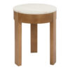 Oliver Marble & Timber Round Side Table, Small, Oak