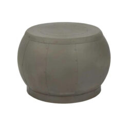Omega Riveted Iron Round Side Table, Antique Zinc