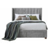 Oviron Fabric Platform Bed with End & Side Drawers, Double, Slate