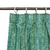 Pair of Acrylic Coated Damask Green Tape Edge Curtains