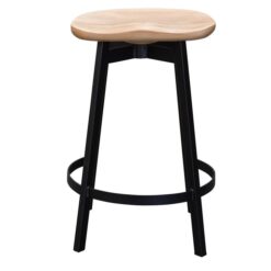 Rabel Ashwood & Steel Counter Stool, Black / Natural