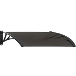 SHADE SHIELD 1x1m Exterior Awning, Black DIY External UV Rain Protection Grey Tinted Polycarbonate Canopy Cover