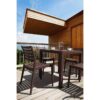 Siesta Ares 5 Piece Commercial Grade Indoor / Outdoor Square Dining Table Set, 80cm, with Ares Chair, Chocolate