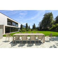 Siesta Vegas 11 Piece Commercial Grade Outdoor Extendable Dining Table Set, 260-300cm, with Air Chair, Taupe