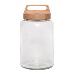 Silvaire Glass Jar with Mango Wood Lid, Large