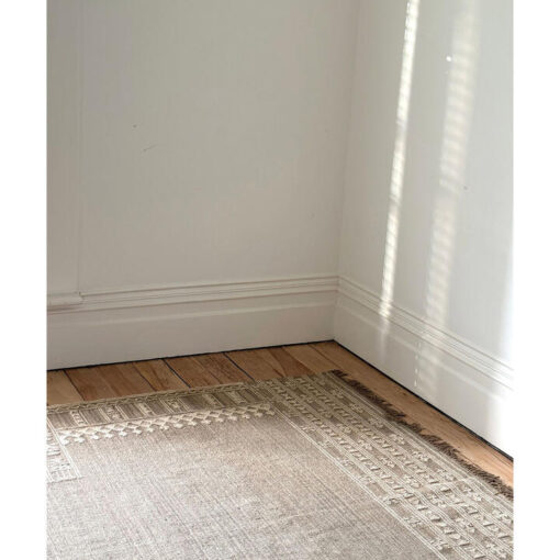 Sundara Handmade Wool & Cotton Rug, 240x160cm, Sand
