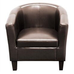 Tavares PU Leather Tub Armchair, Brown