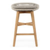Teyla Cord & Teak Timber Indoor / Outdoor Counter Stool, Grey / Natural