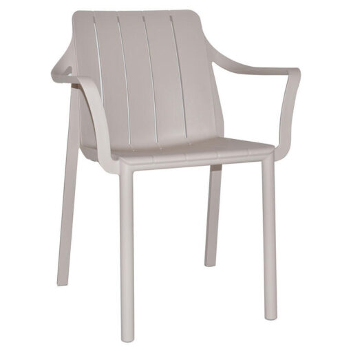 Tiberina Italian Made Commercial Grade Stackable Indoor / Outdoor Dining Armchair, Beige