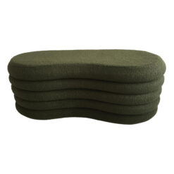 Weslor Grande Boucle Fabric Storage Ottoman Bench, Green