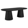 Zaya Wooden Oval Dining Table, 240cm, Black