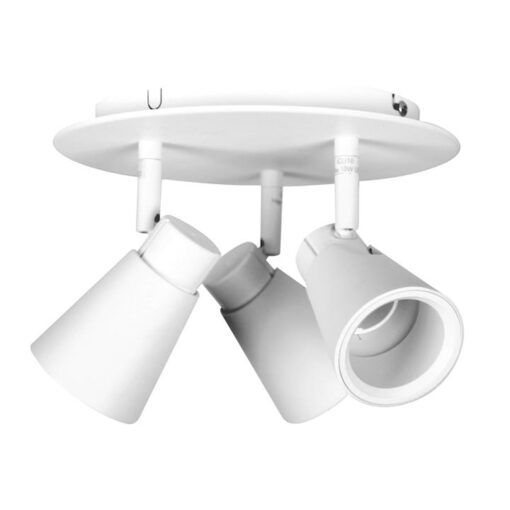 Zoom Commercial Grade Round Plate Spotlight, 3 Light, Textured White