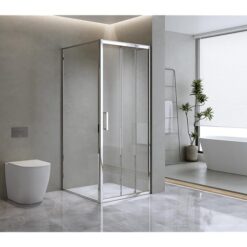 40mm Adjustable Contemporary Corner Sliding Chrome Shower Screen 86x92cm