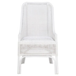 Achille Rattan Dining Chair, White