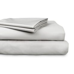Ajee 4 Piece 300TC Cotton Sheet Set, Mega King, Silver
