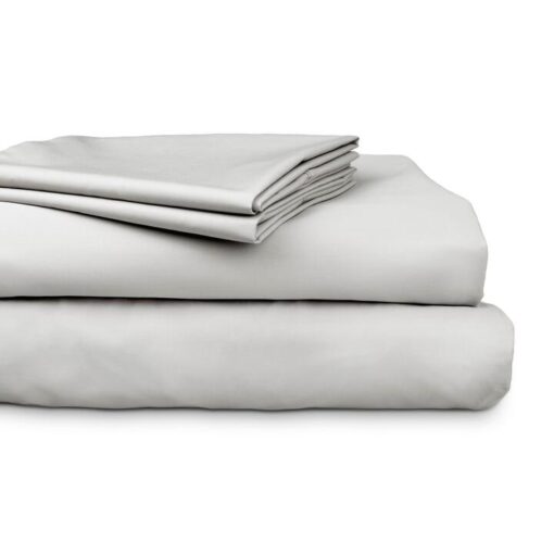 Ajee 4 Piece 300TC Cotton Sheet Set, Mega King, Silver