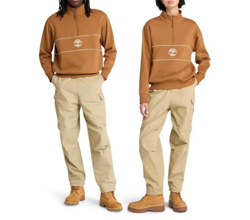 All Gender Cut And Sew Quarter-Zip Pullover Wheat
