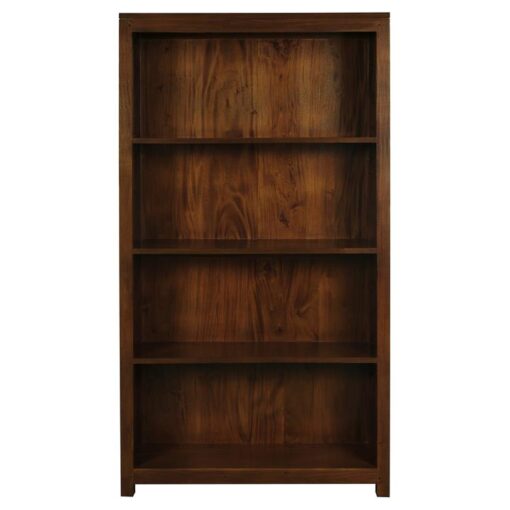 Amsterdam Solid Mahogany Timber Wide Bookcase, Mahogany