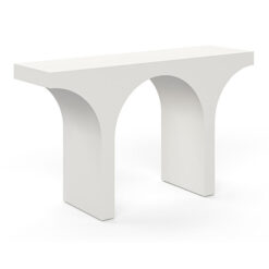 Arcus Concrete Coated Console Table, 140cm, Cream Putty