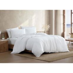 Ardor Boardwalk Textured Quilt Cover Set, Double, White